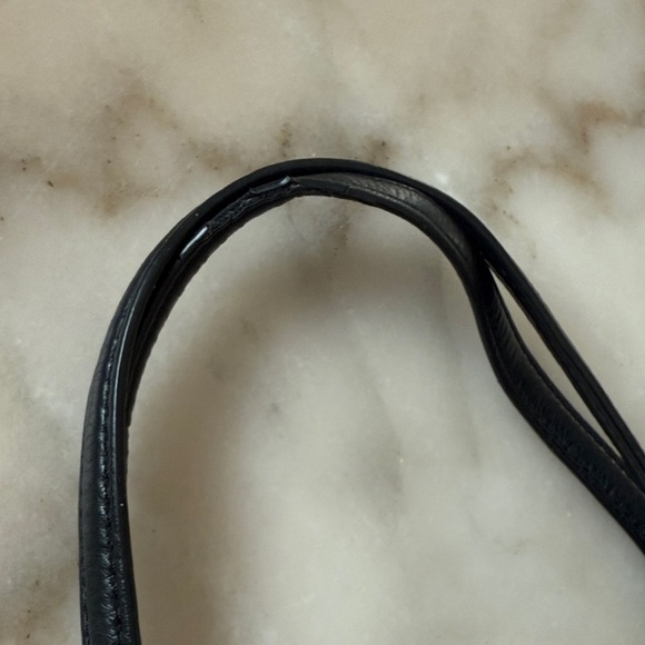 Tory Burch Michelle Leather Black Tote Bag Gold Logo - Picture 11 of 14